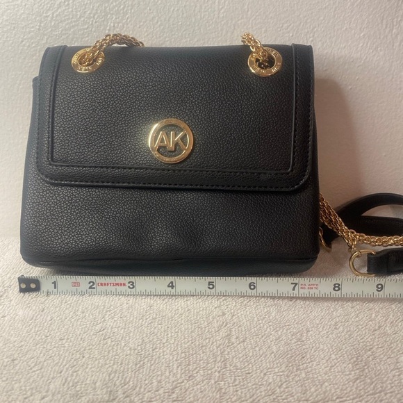 Anne Klein Black Shoulder Bag with Gold Accents - Picture 3 of 8